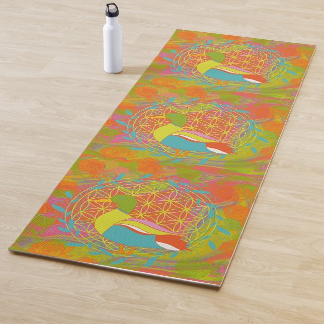 Tapis De Yoga Fleur de vie (En situation)