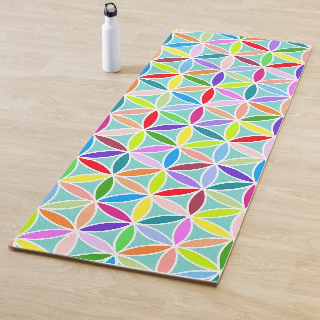 Tapis De Yoga Fleur de vie Motif - Multicolore (En situation)