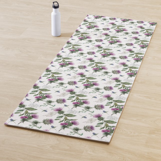 Tapis De Yoga Fleur écossaise de chardon écossais (En situation)