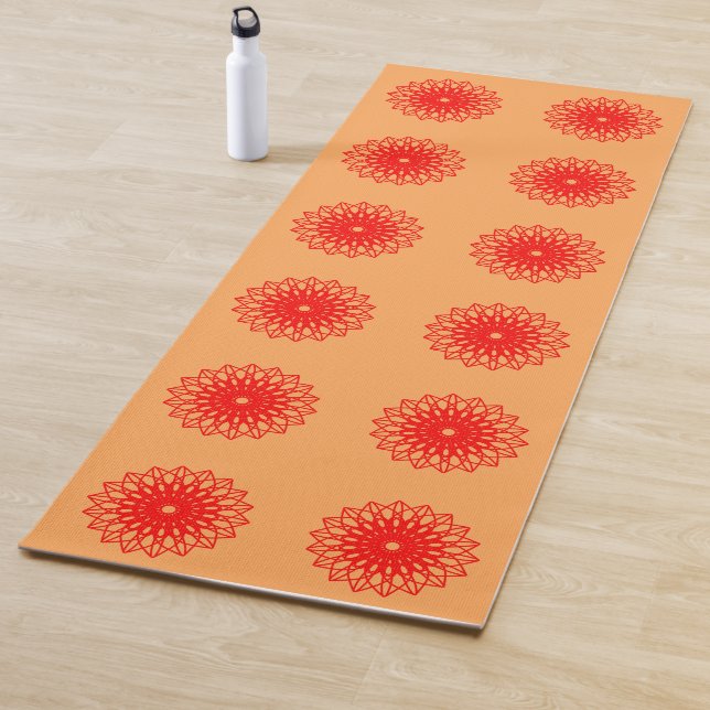Tapis De Yoga Fleur en fleurs géométrique Mandala double face (En situation)