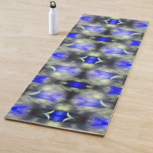 Tapis De Yoga Fleur Gentienne Bleue Multipliée Nature Abstraite