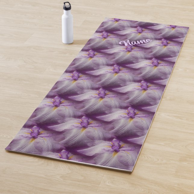 Tapis De Yoga Fleur Iris Japonaise Violet Personnalisée (En situation)