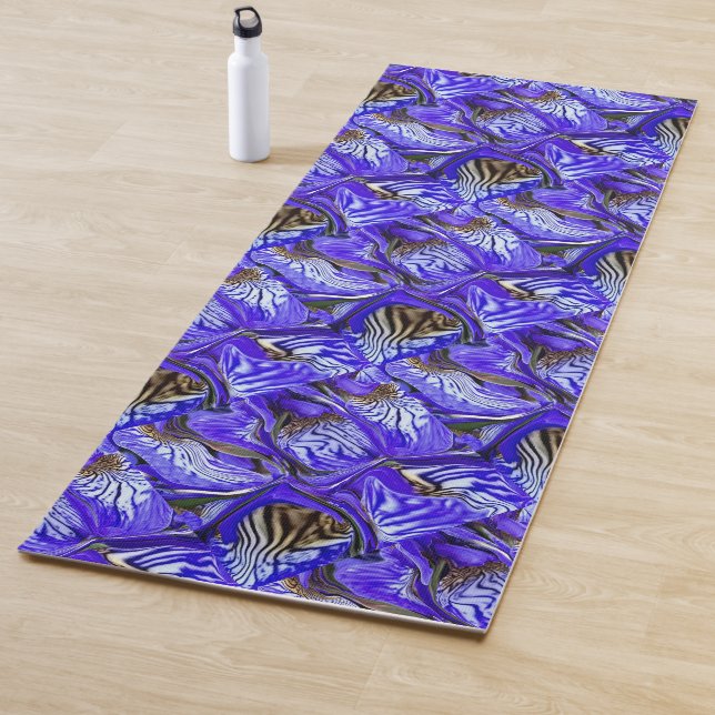 Tapis De Yoga Fleur Iris Violet / Esthétique / Carrelé / (En situation)