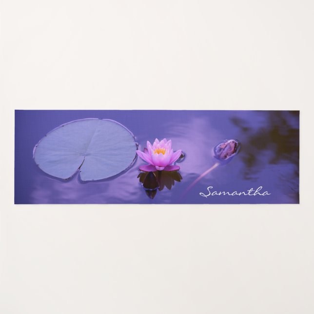 Tapis De Yoga Fleur Lotus personnalisée Zen Purple Lake (Devant (Horizontal))
