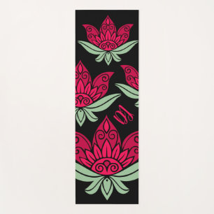 Tapis De Yoga Fleur Lotus Rose Personnalisée