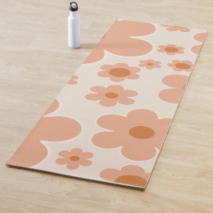 Tapis De Yoga Fleur Marché Vienne Boho Fleurs Beige Floral