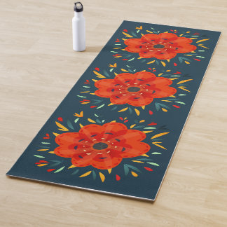 Tapis De Yoga Fleur orange lunatique décorative