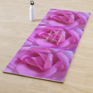 Tapis De Yoga Fleur rose chaud élégant croire en Script magique