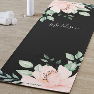 Tapis de Yoga Fleur Rose Personnalisé