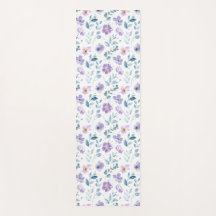 Fleur sauvage aquarelle verte violette