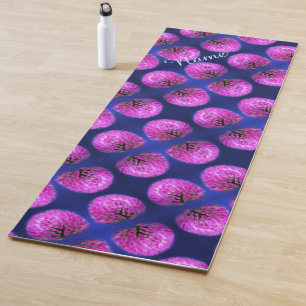 Tapis De Yoga Fleur sauvage de trèfle rouge Abstrait personnalis
