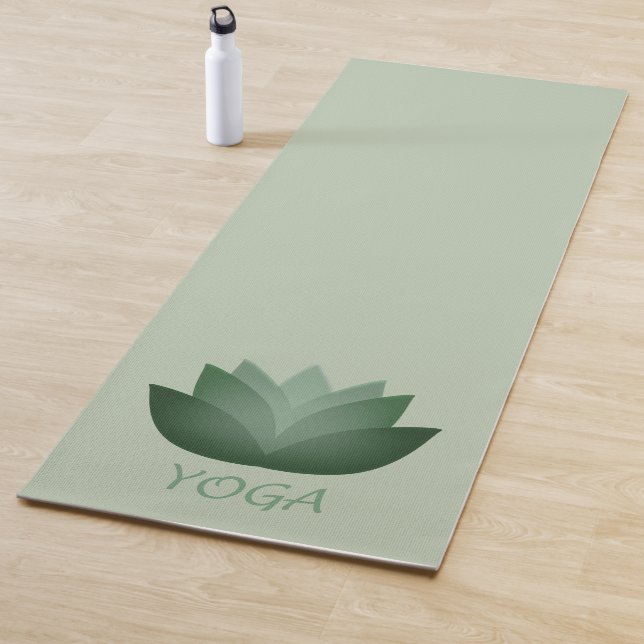 Tapis De Yoga Fleur verte de Yoga Lotus (En situation)