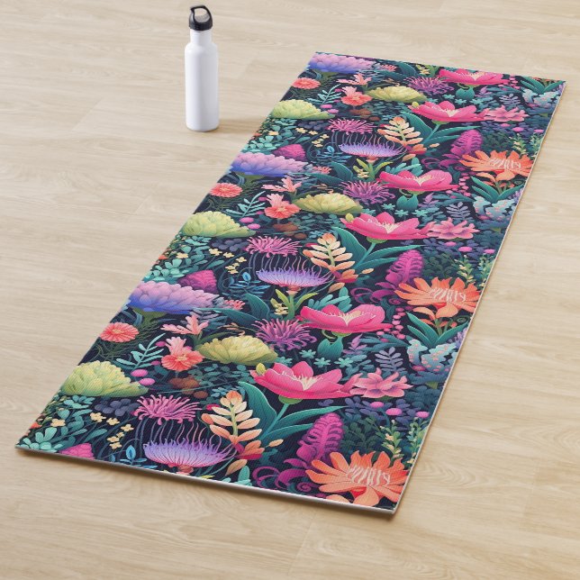 Tapis De Yoga Fleurs de la mer - Jardin des fonds marins (En situation)