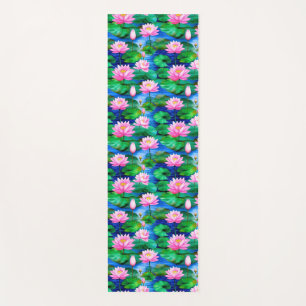 Tapis De Yoga Fleurs de Lotus roses sur un étang