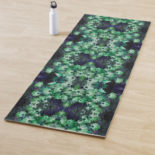 Tapis De Yoga Fleurs de marguerite africaines vertes Abstraites