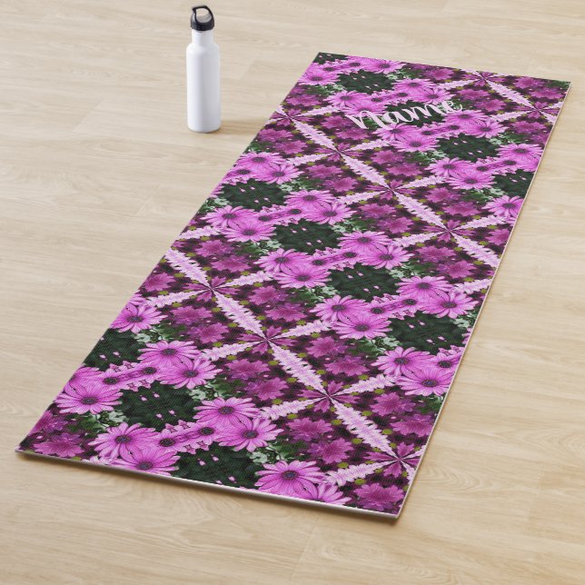 Tapis De Yoga Fleurs de marguerite violet Abstrait Personnalisé (En situation)