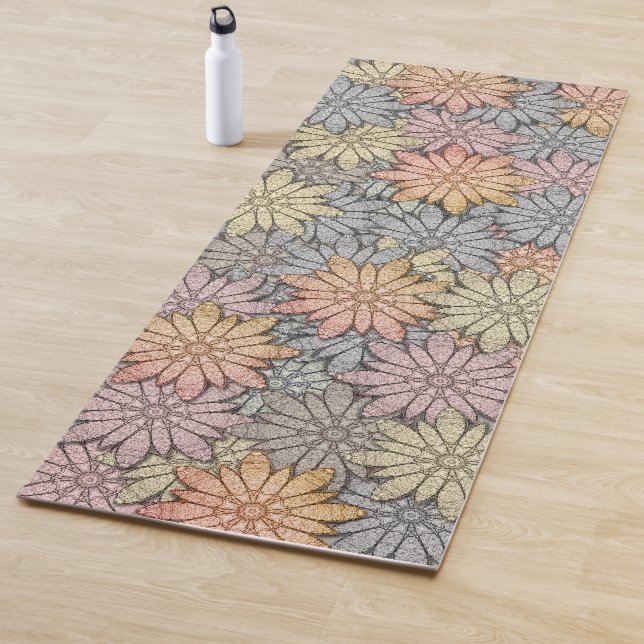 Tapis De Yoga Fleurs de pierre (En situation)