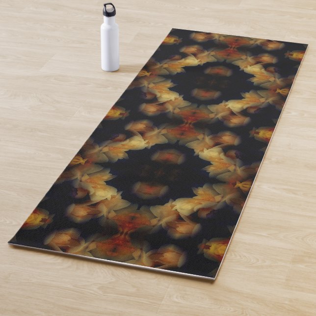 Tapis De Yoga Fleurs de rose jaune Nature Abstraite (En situation)