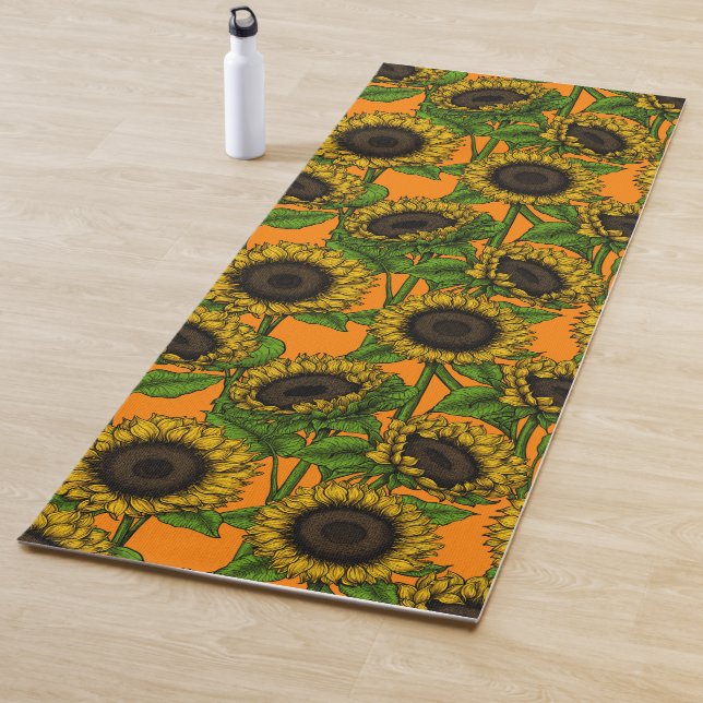 Tapis De Yoga Fleurs de soleil (En situation)