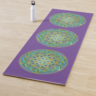 Tapis De Yoga FLEURS DE VIE - Géométrie Sacrée Design 1