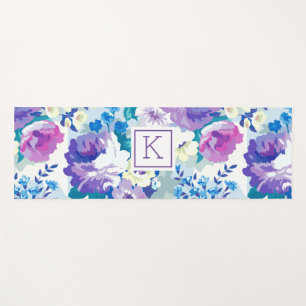 Tapis De Yoga Fleurs d'été colorées collage motif