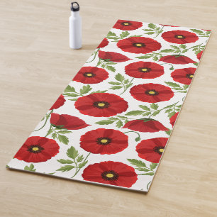 Tapis De Yoga Fleurs d'été joyeuses floraison de pavot