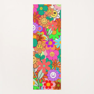 Tapis De Yoga Fleurs hippies Boho Super rétros