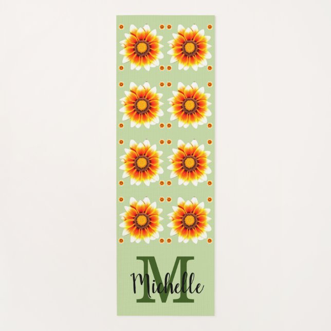 Tapis De Yoga Fleurs Monogrammées   (Devant)