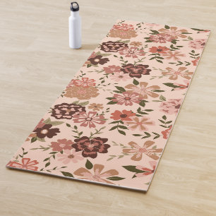 Tapis De Yoga Fleurs naturelles florales Vignes vertes Couleurs