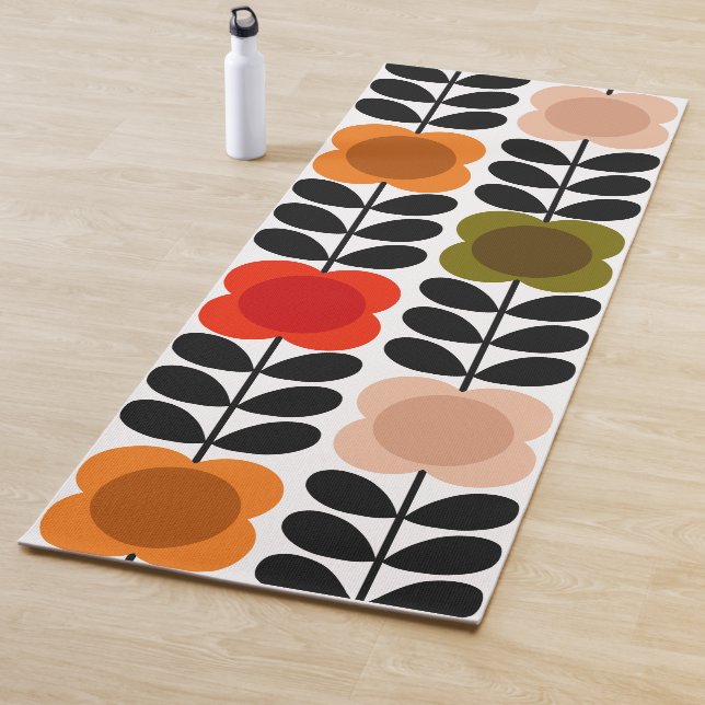 Tapis De Yoga Fleurs Rigoureuses, Stem, Tomate Rose (En situation)