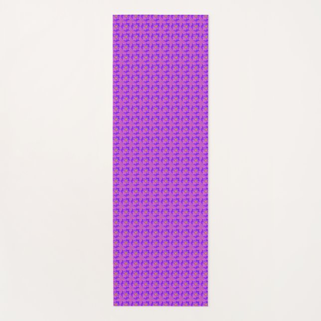 Tapis De Yoga Fleurs roses bleues en 3D, Artdeco (Devant)
