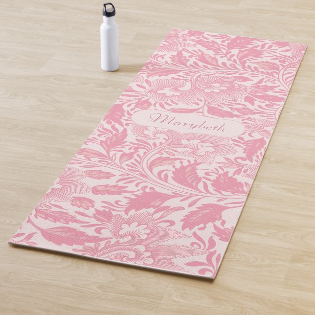 Tapis De Yoga Fleurs roses et jolies filles personnalisées (En situation)