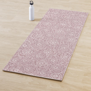 Tapis De Yoga Fleurs roses monochromes Dusty