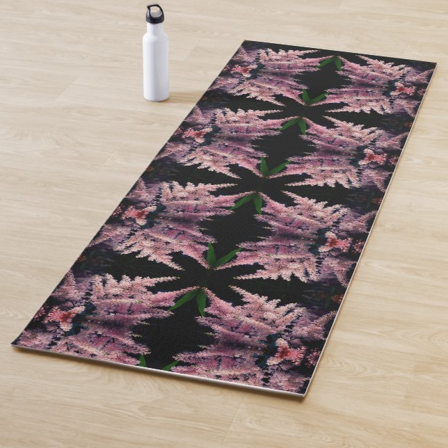 Tapis De Yoga Fleurs roses vives Gros plan Motif Abstrait (En situation)
