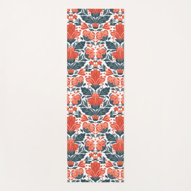 Tapis De Yoga Fleurs rouges décoratives (Devant)