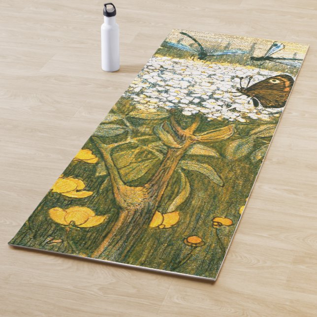 Tapis De Yoga Fleurs sauvages néerlandais Art Nouveau Meadow, Pa (En situation)