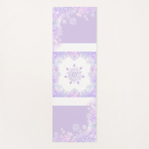 Tapis De Yoga flocon de neige violet clair et coeur étincelant