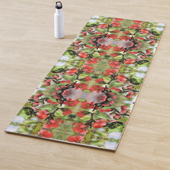 Tapis De Yoga Floraison rouge coing Abstraite (En situation)