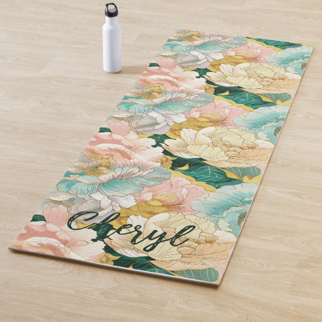 Tapis De Yoga Floral (En situation)