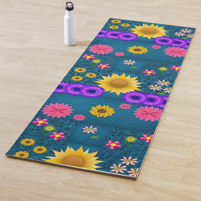 Tapis de Yoga Floral (En situation)