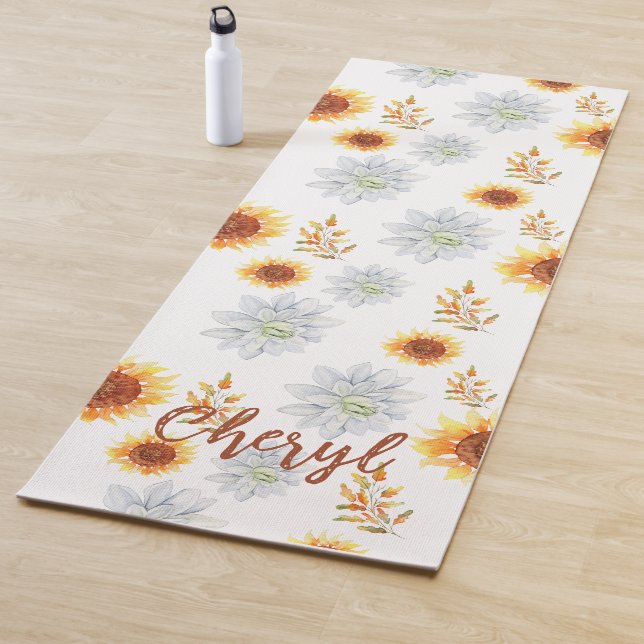 Tapis De Yoga Floral (En situation)