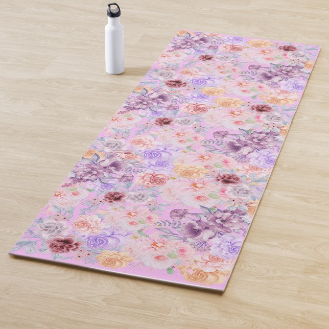 Tapis De Yoga Floral anglais Tea Garden Pastel (Créateur téléchargé)