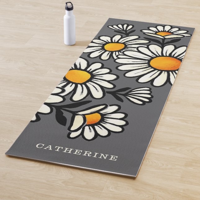 Tapis De Yoga Floral Boho Pattern Custom Name Yoga Mat (En situation)