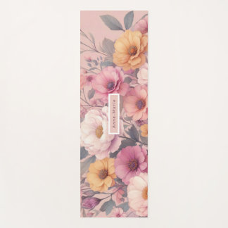 Tapis De Yoga Floral moderne rose rose girly élégant élégant