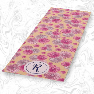 Tapis De Yoga Flore Fille Avec Fleurs Pastel Moderne Salle De Sp