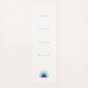 Tapis De Yoga Flore minimaliste bleu bleu vert personnalisé