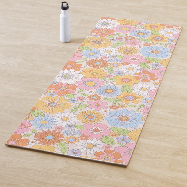 Tapis De Yoga Flore rétro (En situation)