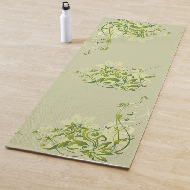 Tapis De Yoga Flore verte (En situation)