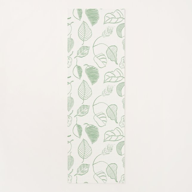 Tapis De Yoga Flux de Lightleaf Monochromatique Vert Feuillage B (Devant)