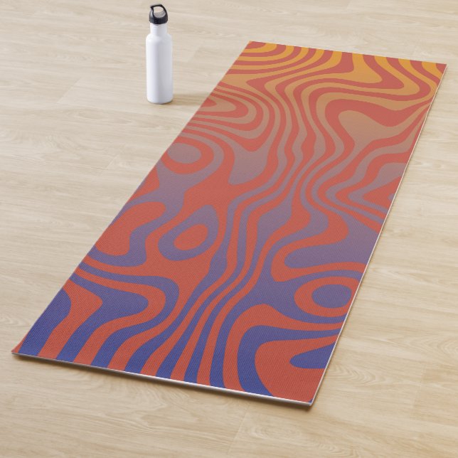 Tapis De Yoga Flux de rêve l Motif abstrait tripant - N° 01 (En situation)